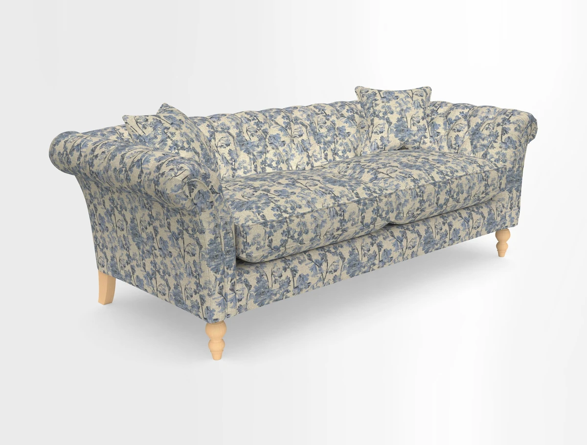 Sudbury 3 Seater Sofa in Linwood Omega Velvet Cognac