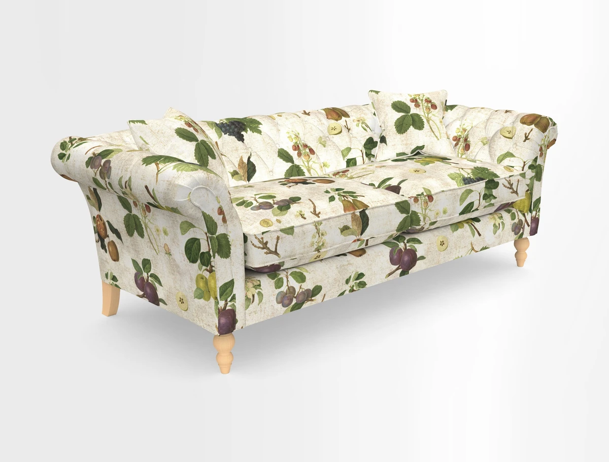 Sudbury 3 Seater Sofa in Linwood Omega Velvet Cognac