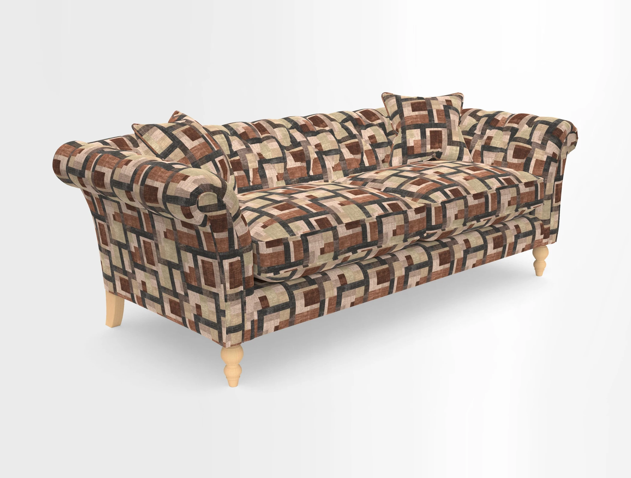 Sudbury 3 Seater Sofa in Linwood Omega Velvet Cognac