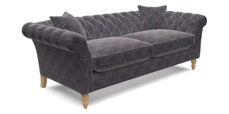 Sudbury 3 Seater Sofa in Linwood Omega Velvet Cognac