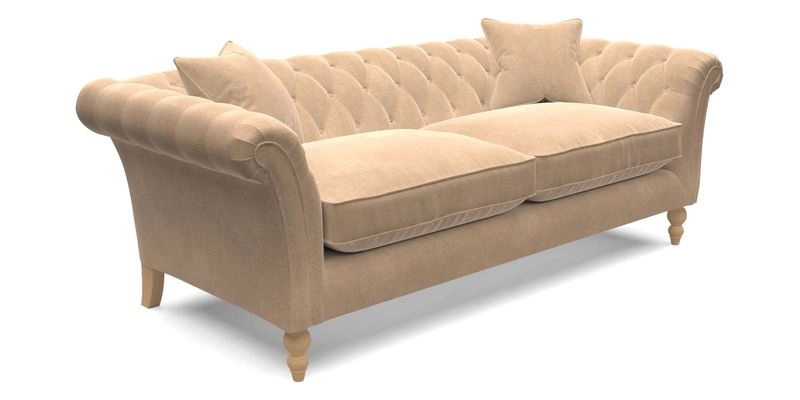 Sudbury 3 Seater Sofa in Linwood Omega Velvet Cognac
