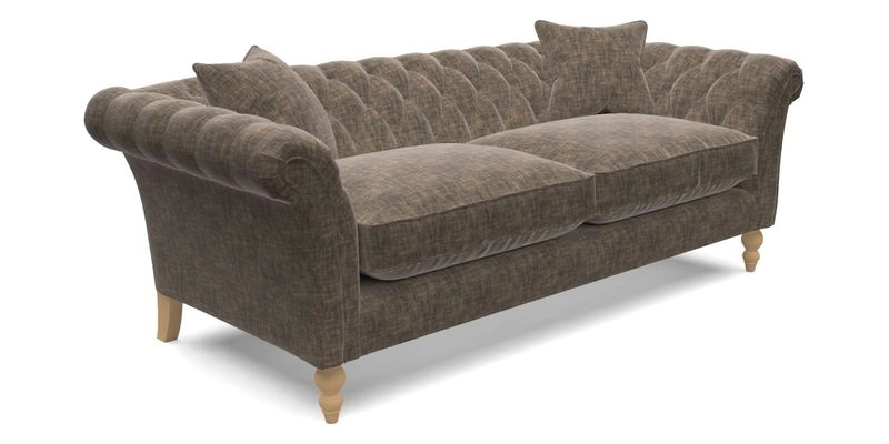 Sudbury 3 Seater Sofa in Linwood Omega Velvet Cognac