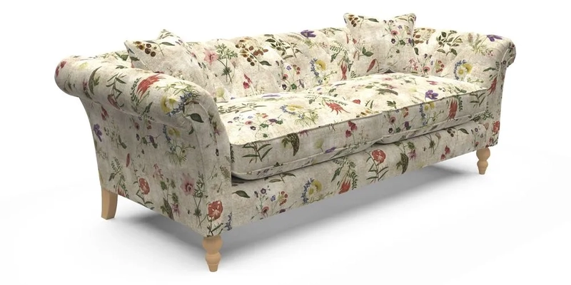 Sudbury 3 Seater Sofa in Linwood Omega Velvet Cognac