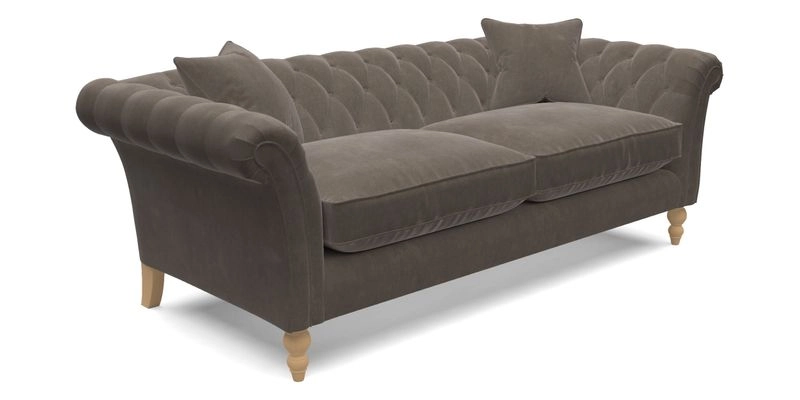 Sudbury 3 Seater Sofa in Linwood Omega Velvet Cognac