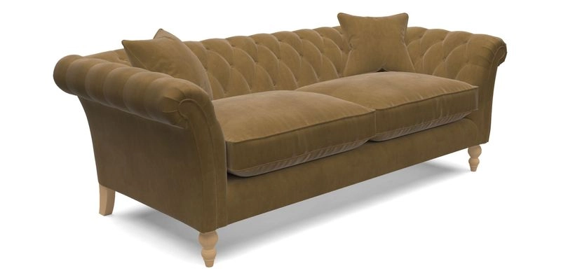 Sudbury 3 Seater Sofa in Linwood Omega Velvet Cognac