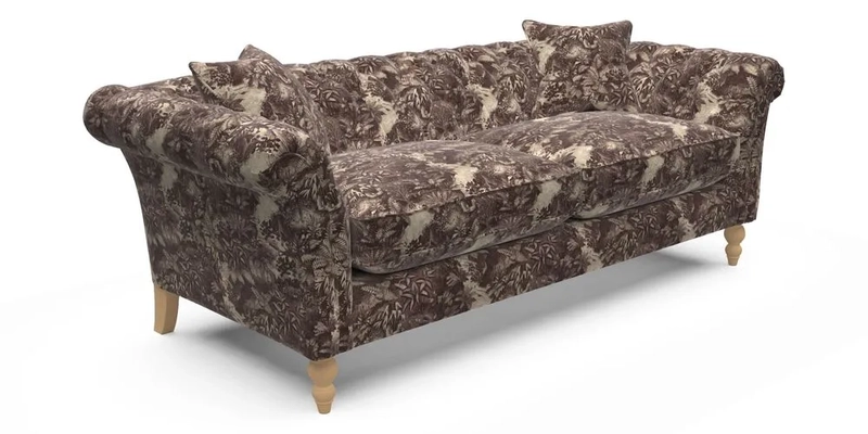 Sudbury 3 Seater Sofa in Linwood Omega Velvet Cognac