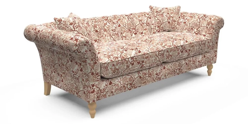 Sudbury 3 Seater Sofa in Linwood Omega Velvet Cognac