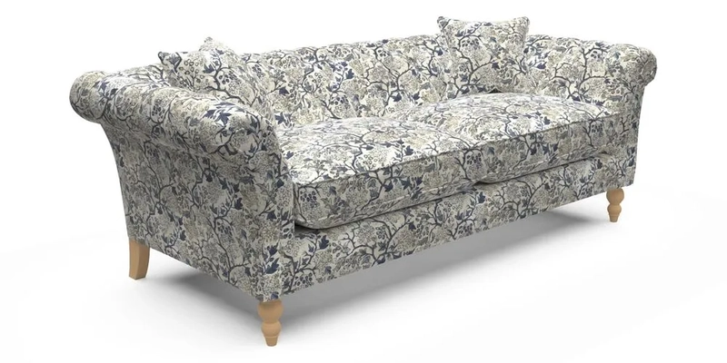 Sudbury 3 Seater Sofa in Linwood Omega Velvet Cognac