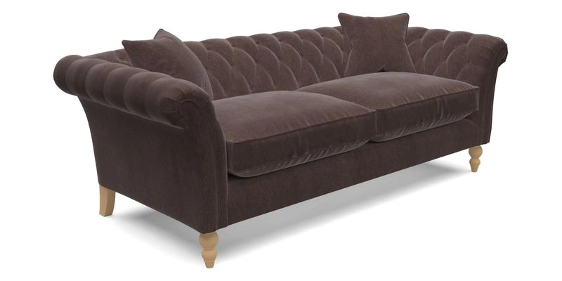 Sudbury 3 Seater Sofa in Linwood Omega Velvet Cognac