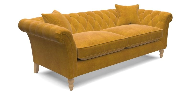Sudbury 3 Seater Sofa in Linwood Omega Velvet Cognac Sudbury 3 Seater Sofa in Linwood Omega Velvet Cognac