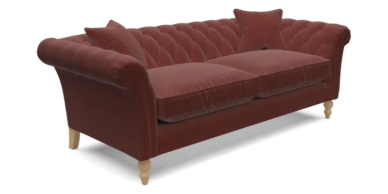 Sudbury 3 Seater Sofa in Linwood Omega Velvet Cognac