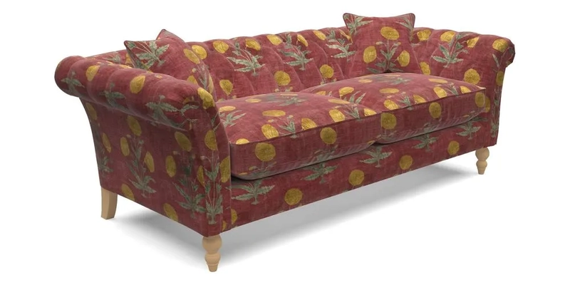 Sudbury 3 Seater Sofa in Linwood Omega Velvet Cognac