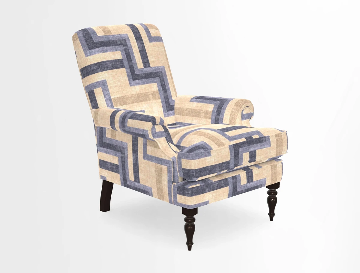 Thistle Chair in Indigo & Wills Morocco Epic Blue