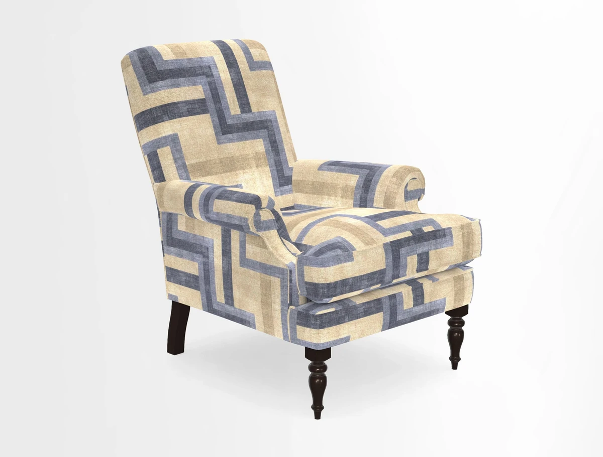 Thistle Chair in Indigo & Wills Morocco Epic Blue