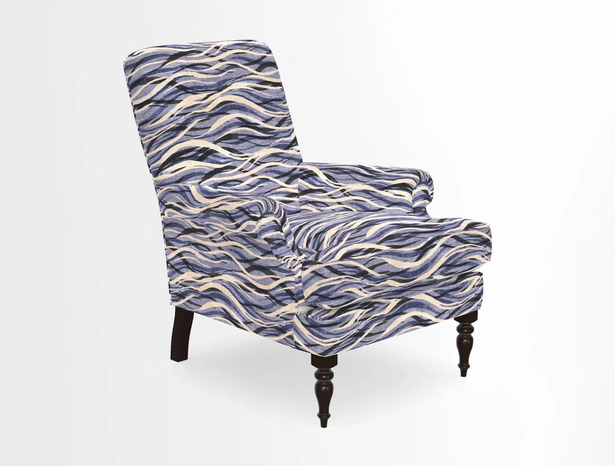 Thistle Chair in Indigo & Wills Morocco Epic Blue
