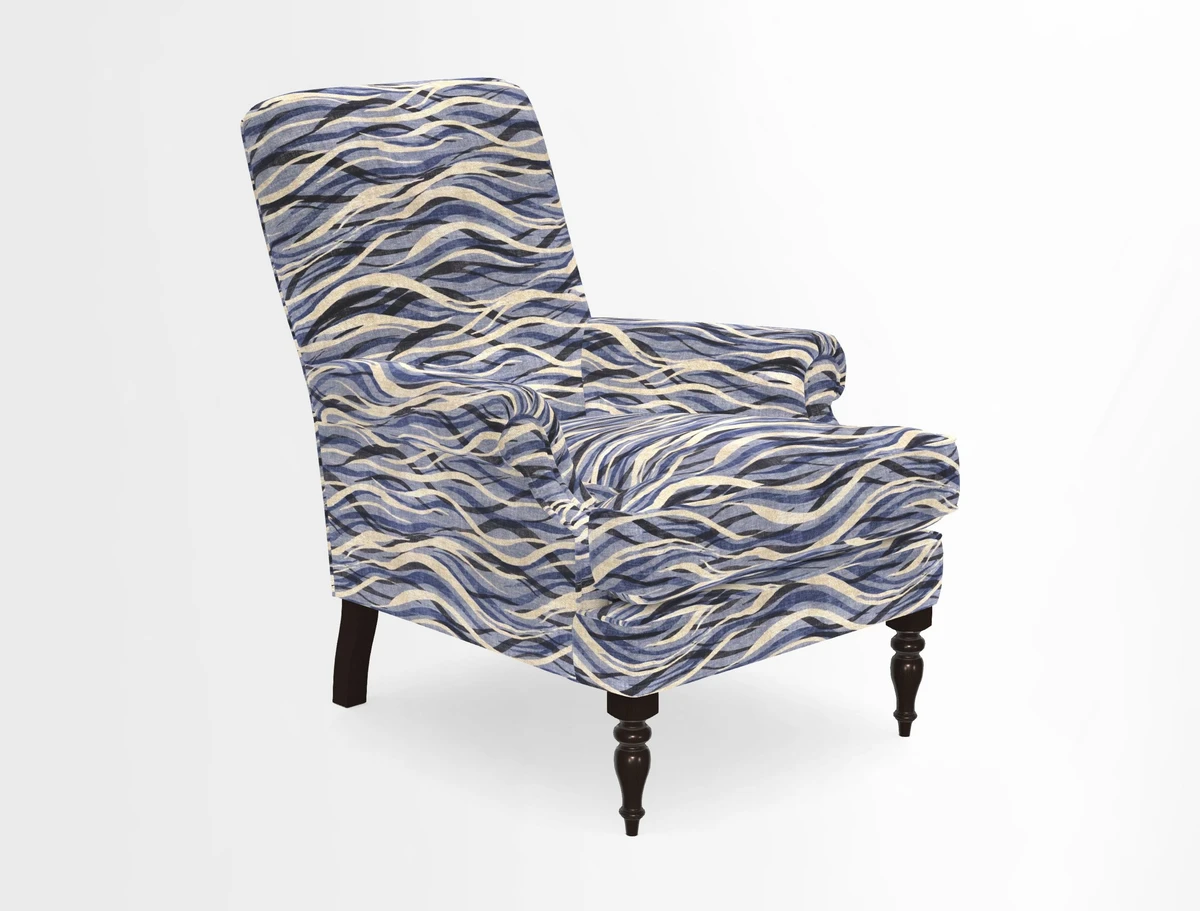 Thistle Chair in Indigo & Wills Morocco Epic Blue