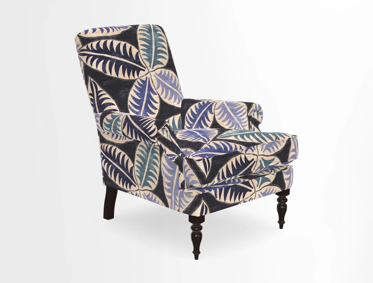 Thistle Chair in Indigo & Wills Morocco Epic Blue