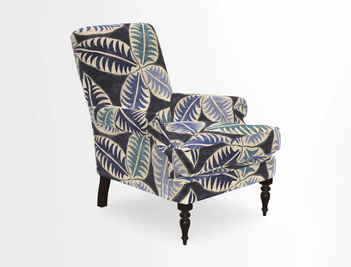 Thistle Chair in Indigo & Wills Morocco Epic Blue