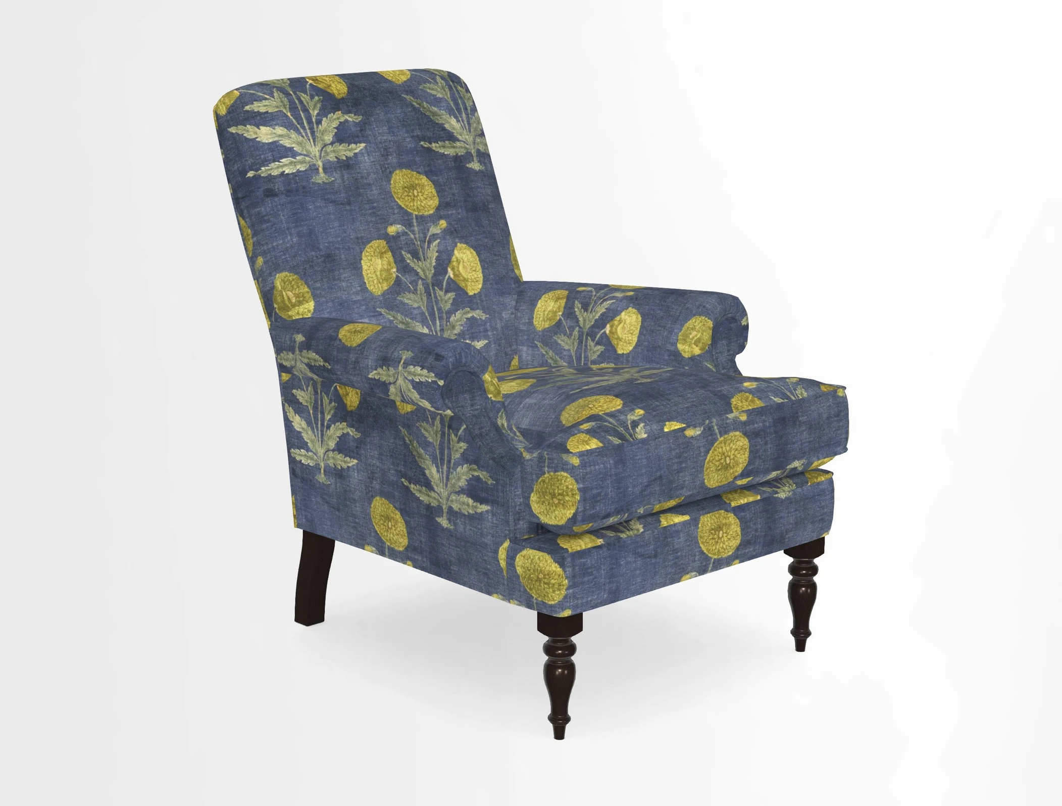 Thistle Chair in Indigo & Wills Morocco Epic Blue