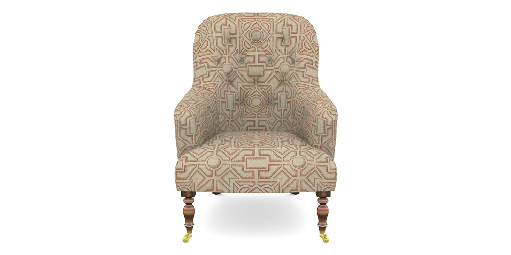 Product photograph of Tisbury Chair In Rhs Collection - Large Knot Garden Linen - Terracotta from Sofas and Stuff Limited