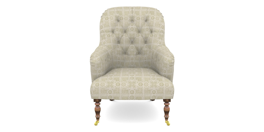 Product photograph of Tisbury Chair In Rhs Collection - Small Knot Garden Cotton Weave - Olive from Sofas and Stuff Limited