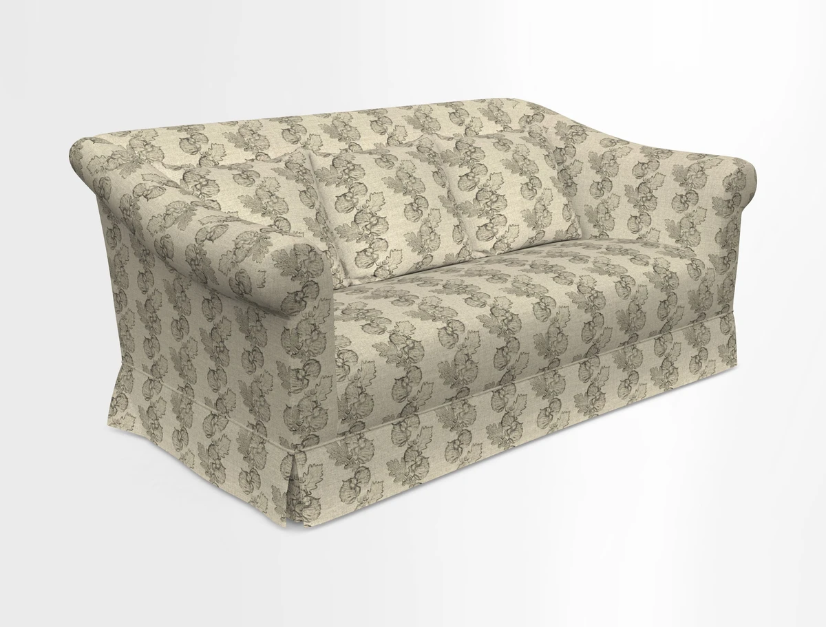 Turnberry 3 seater sofa in Contour Lines Berry with scatters in Frond Stripe Small Berry