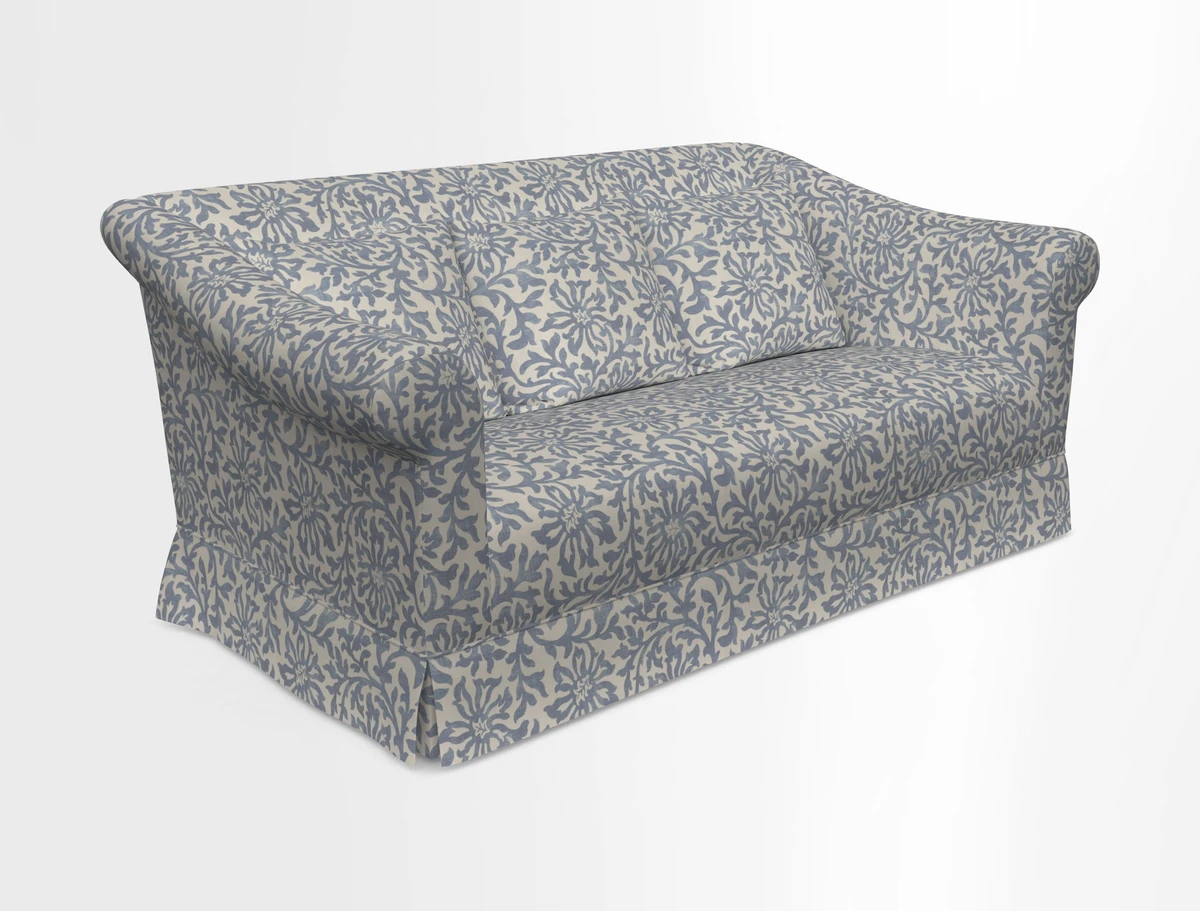 Turnberry 3 seater sofa in Contour Lines Berry with scatters in Frond Stripe Small Berry