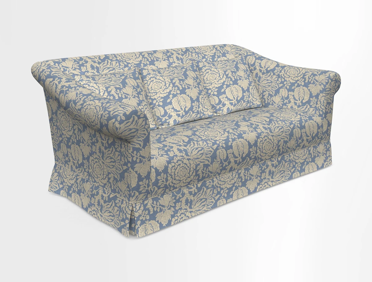 Turnberry 3 seater sofa in Contour Lines Berry with scatters in Frond Stripe Small Berry