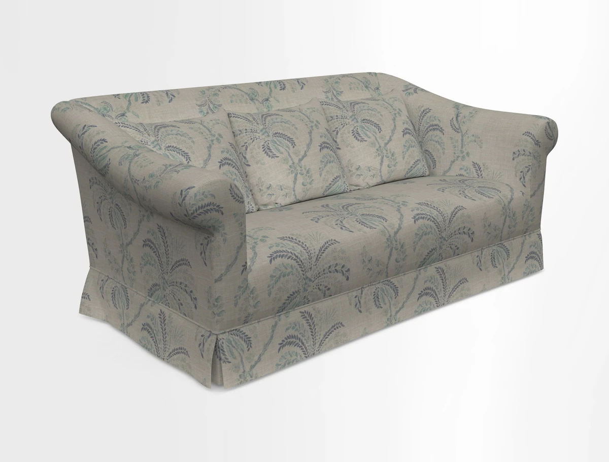 Turnberry 3 seater sofa in Contour Lines Berry with scatters in Frond Stripe Small Berry