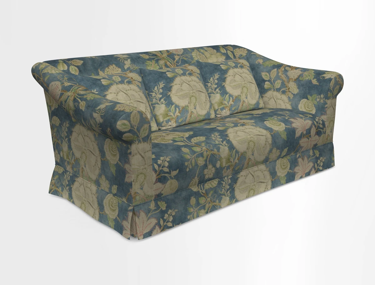 Turnberry 3 seater sofa in Contour Lines Berry with scatters in Frond Stripe Small Berry