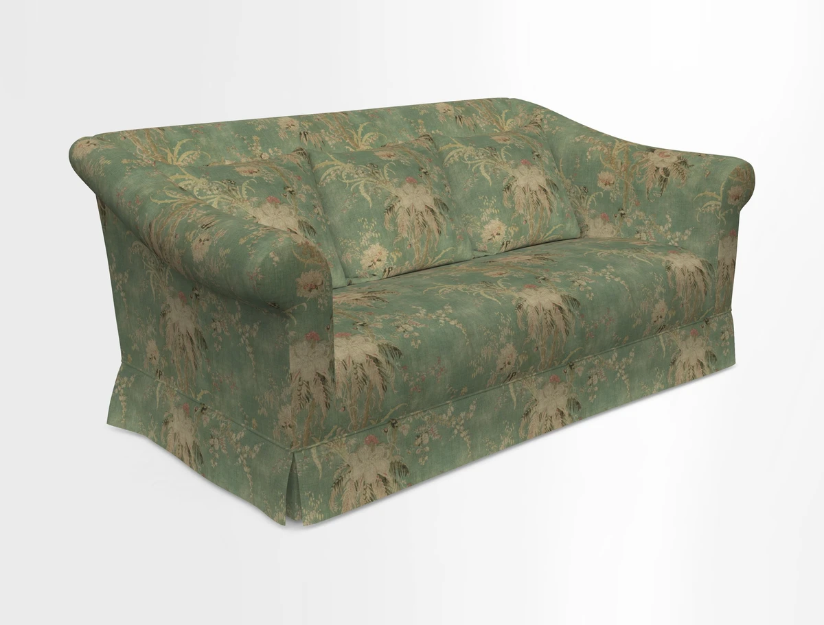 Turnberry 3 seater sofa in Contour Lines Berry with scatters in Frond Stripe Small Berry