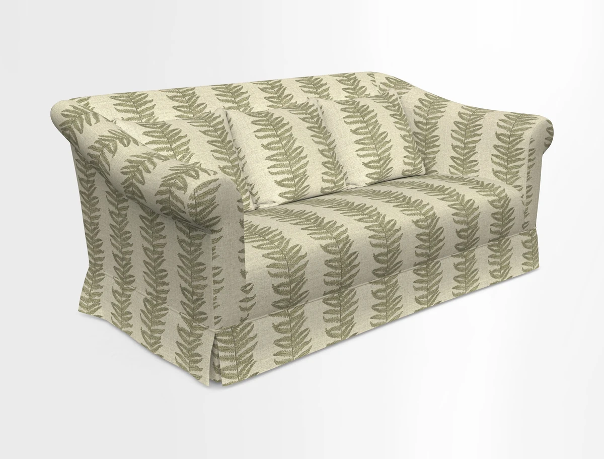 Turnberry 3 seater sofa in Contour Lines Berry with scatters in Frond Stripe Small Berry