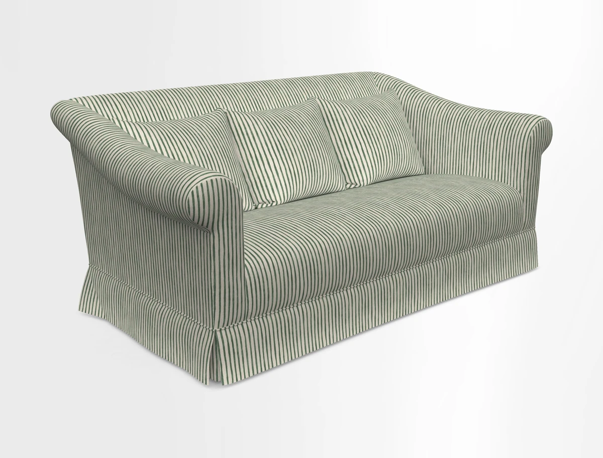 Turnberry 3 seater sofa in Contour Lines Berry with scatters in Frond Stripe Small Berry