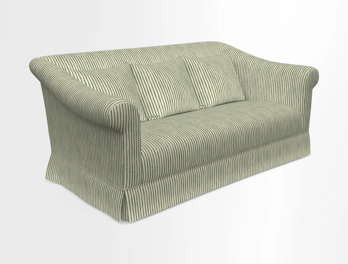 Turnberry 3 seater sofa in Contour Lines Berry with scatters in Frond Stripe Small Berry