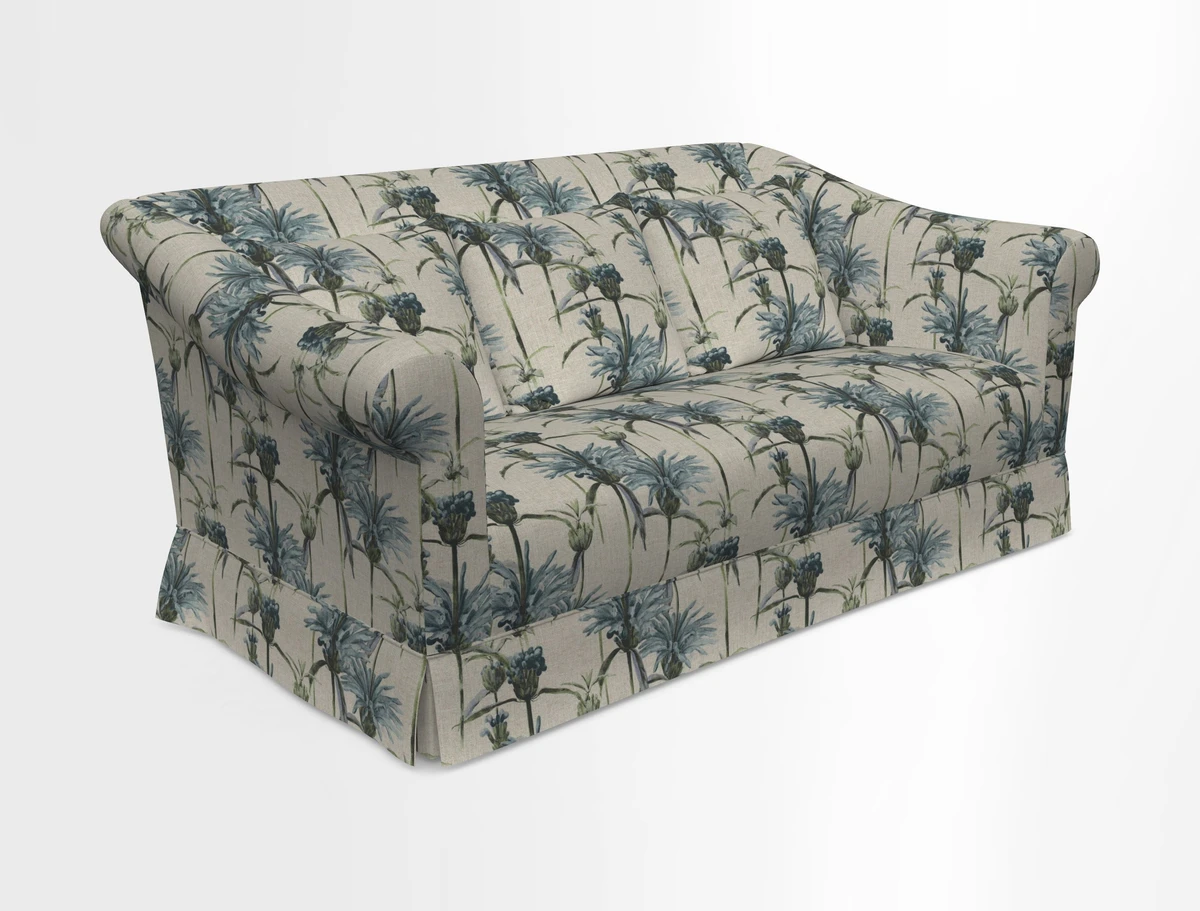 Turnberry 3 seater sofa in Contour Lines Berry with scatters in Frond Stripe Small Berry