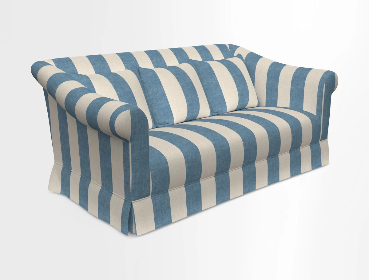 Turnberry 3 seater sofa in Contour Lines Berry with scatters in Frond Stripe Small Berry
