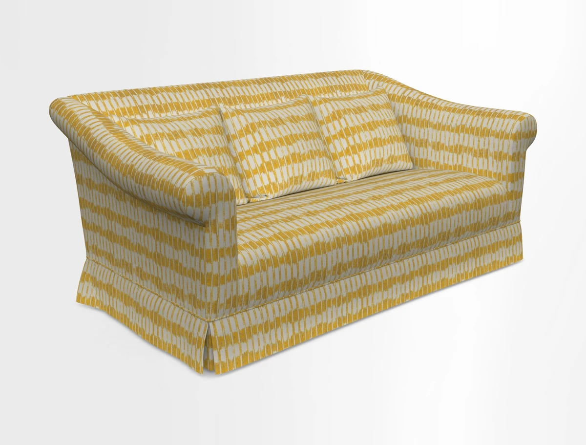 Turnberry 3 seater sofa in Contour Lines Berry with scatters in Frond Stripe Small Berry