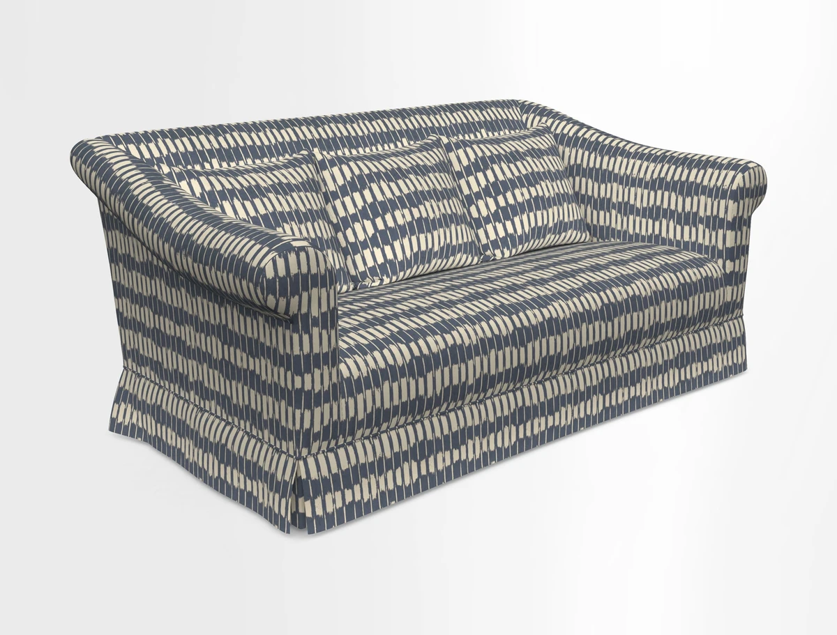 Turnberry 3 seater sofa in Contour Lines Berry with scatters in Frond Stripe Small Berry