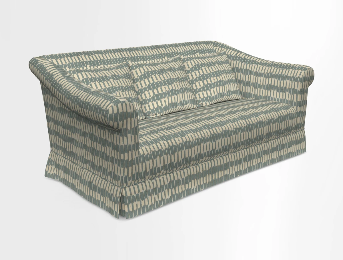 Turnberry 3 seater sofa in Contour Lines Berry with scatters in Frond Stripe Small Berry