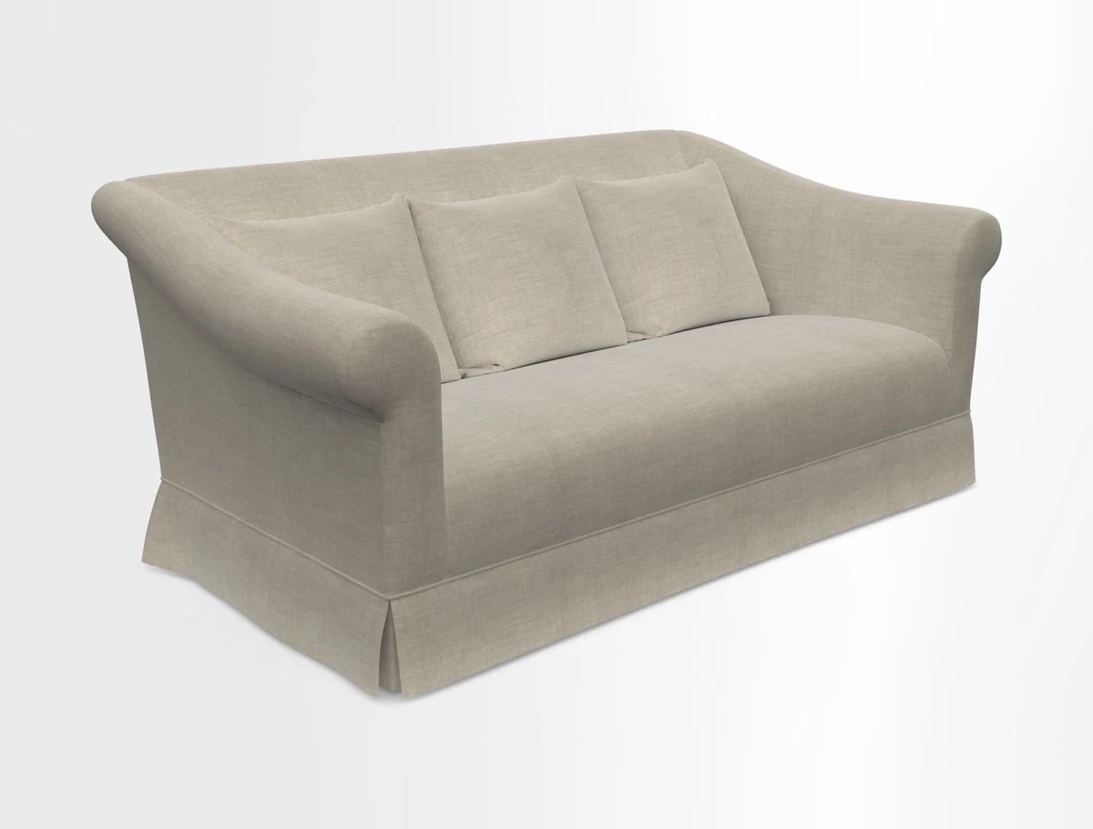Turnberry 3 seater sofa in Contour Lines Berry with scatters in Frond Stripe Small Berry