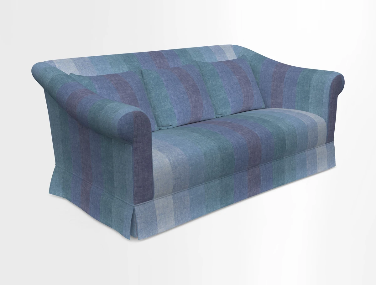 Turnberry 3 seater sofa in Contour Lines Berry with scatters in Frond Stripe Small Berry