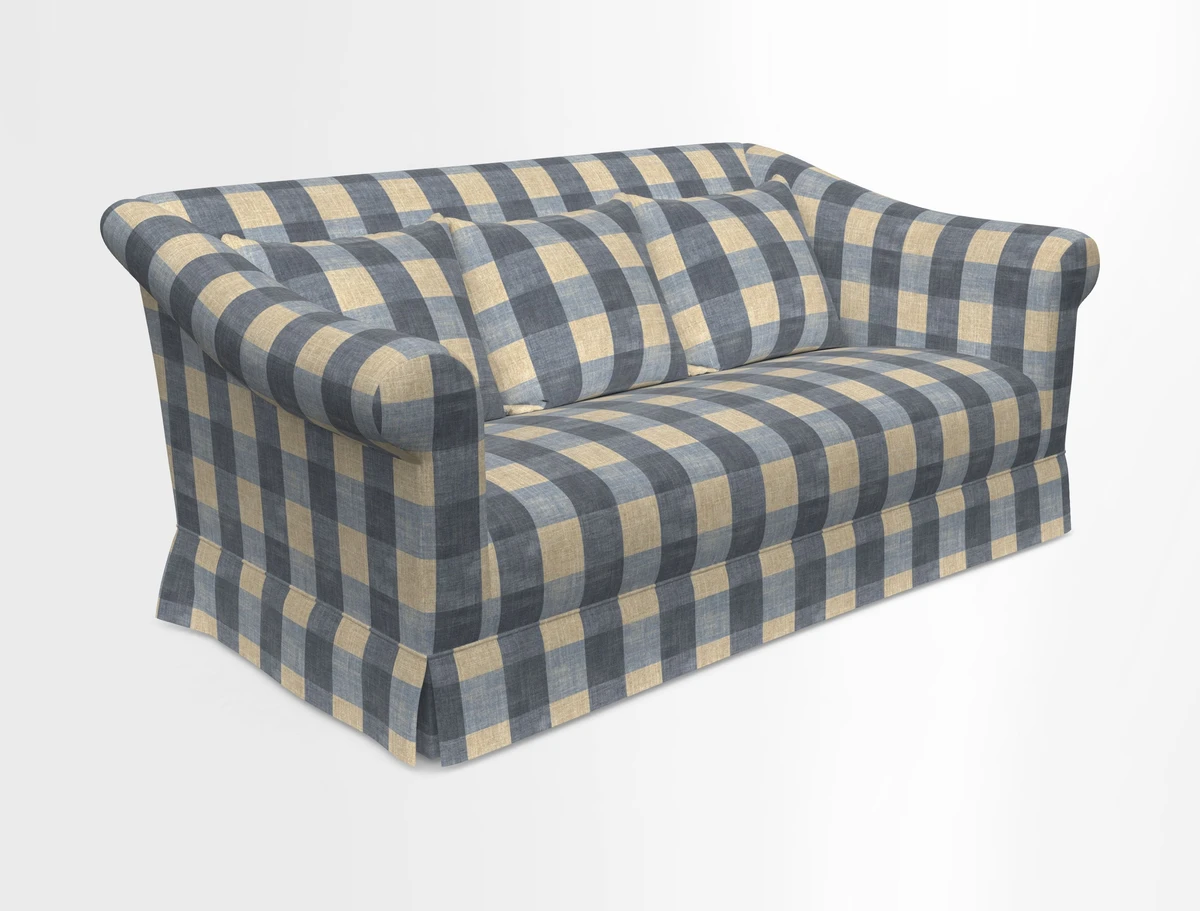Turnberry 3 seater sofa in Contour Lines Berry with scatters in Frond Stripe Small Berry