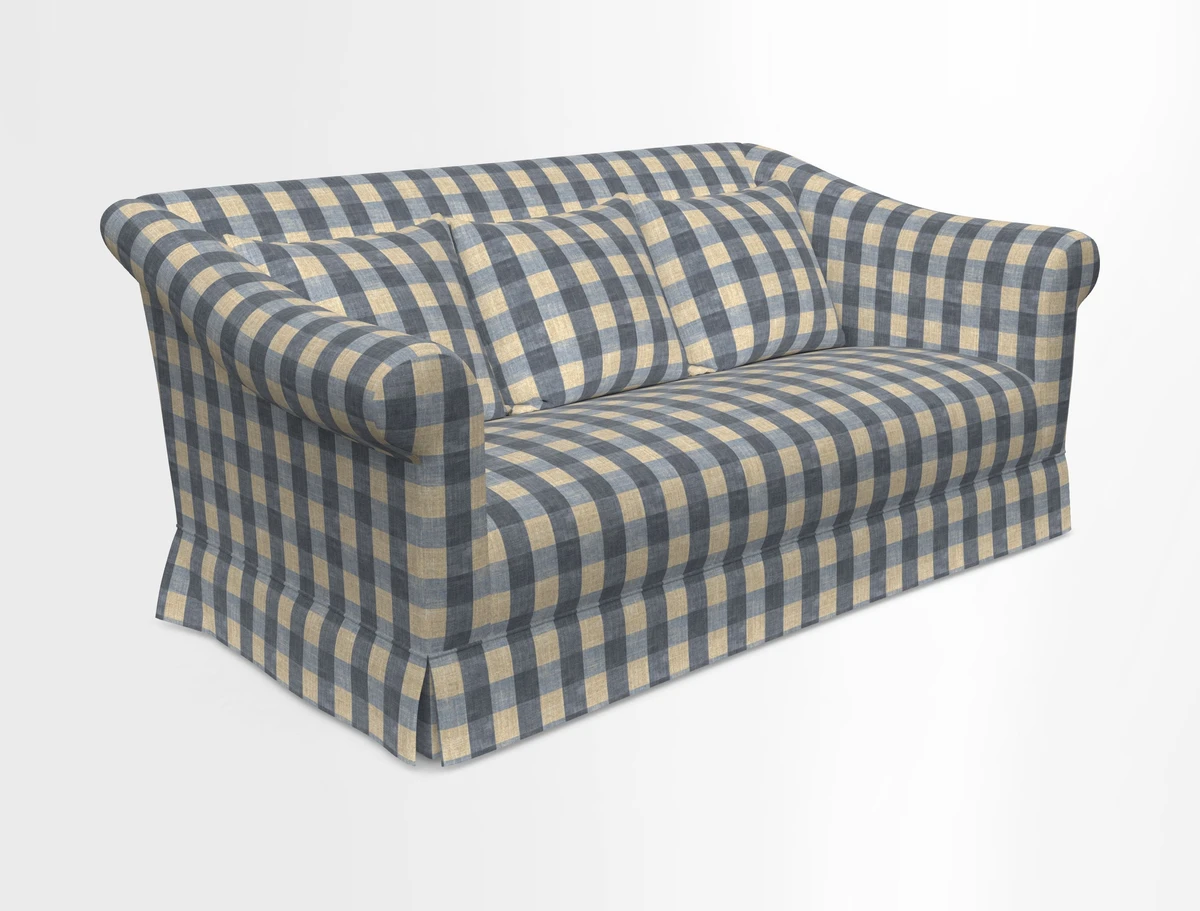Turnberry 3 seater sofa in Contour Lines Berry with scatters in Frond Stripe Small Berry