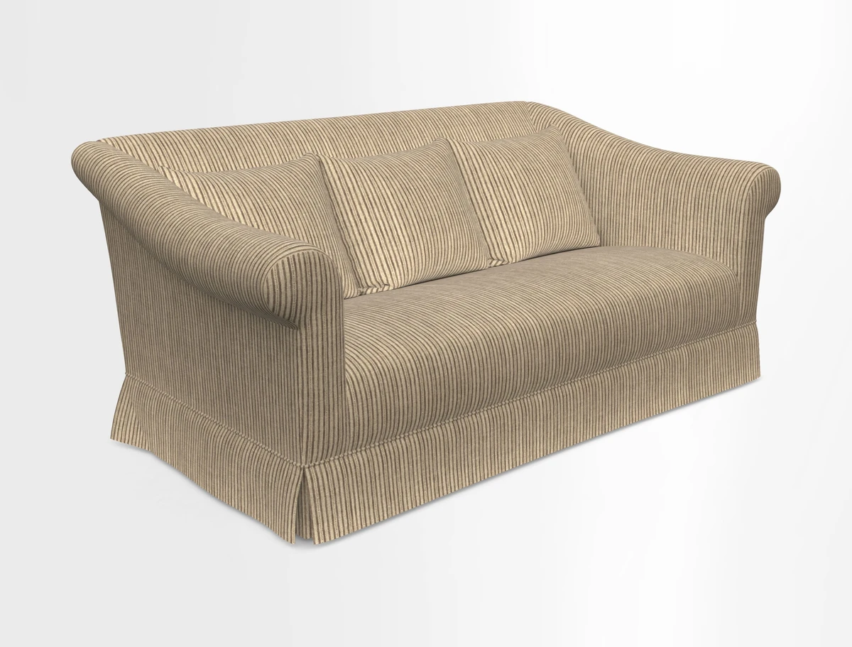 Turnberry 3 seater sofa in Contour Lines Berry with scatters in Frond Stripe Small Berry