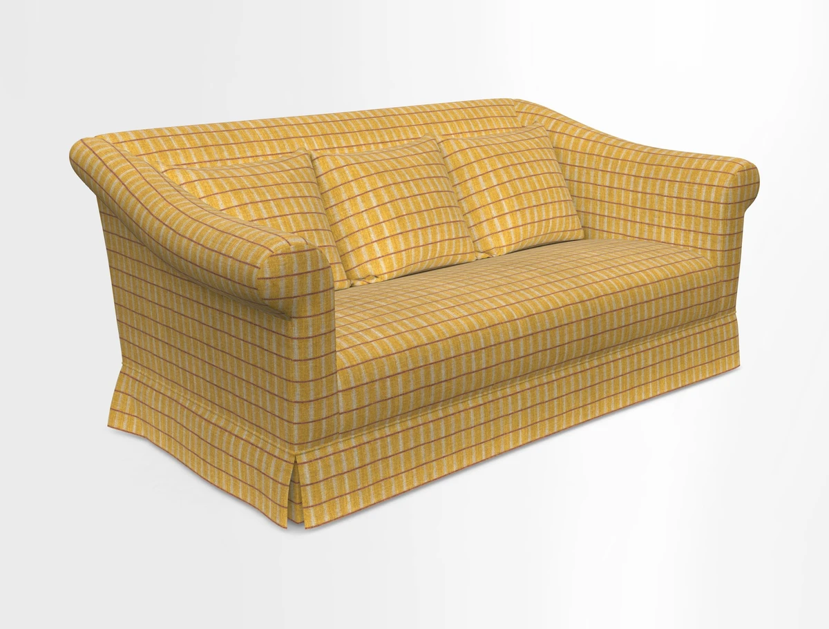 Turnberry 3 seater sofa in Contour Lines Berry with scatters in Frond Stripe Small Berry