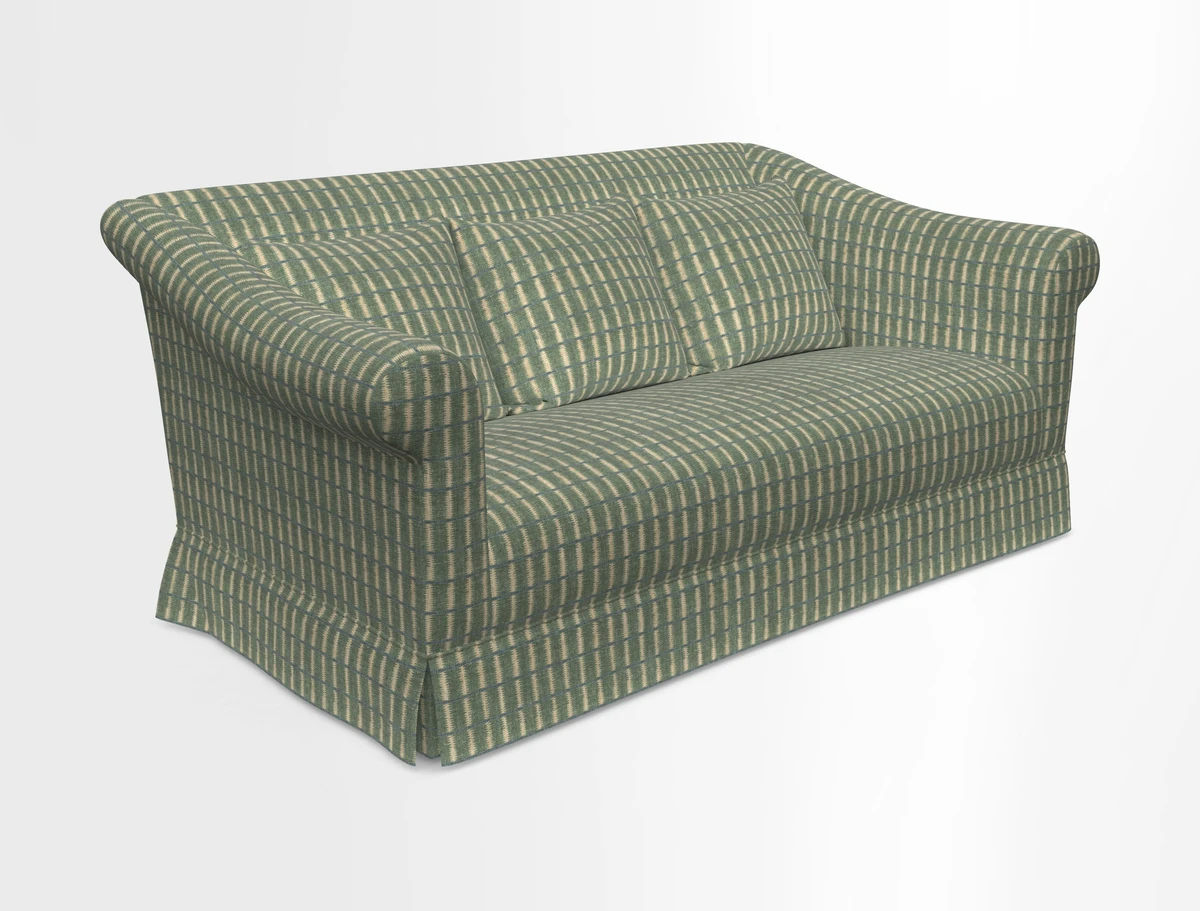 Turnberry 3 seater sofa in Contour Lines Berry with scatters in Frond Stripe Small Berry