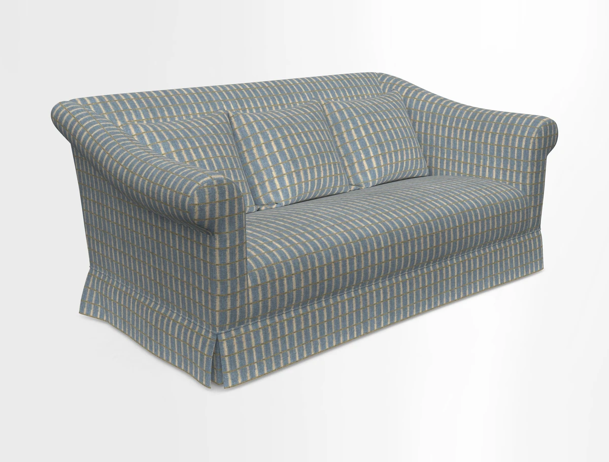 Turnberry 3 seater sofa in Contour Lines Berry with scatters in Frond Stripe Small Berry
