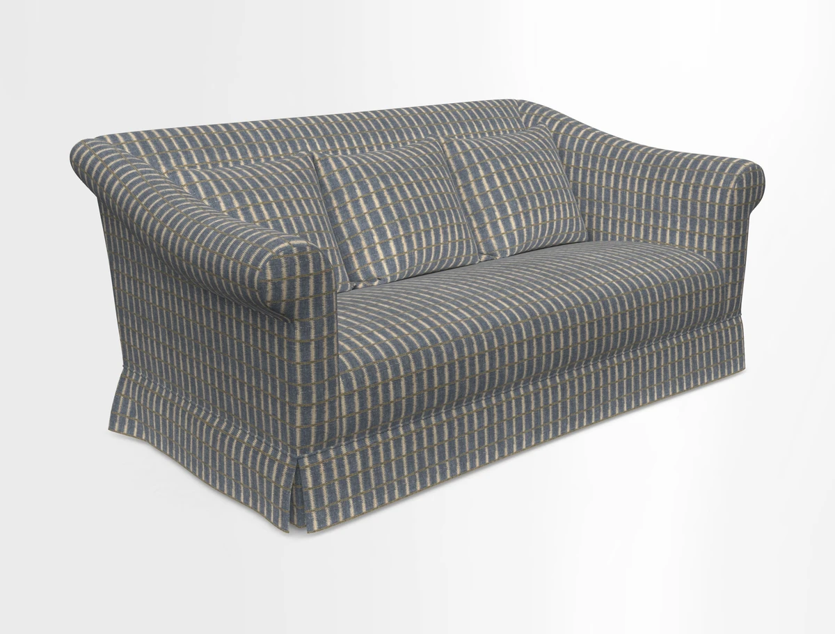 Turnberry 3 seater sofa in Contour Lines Berry with scatters in Frond Stripe Small Berry