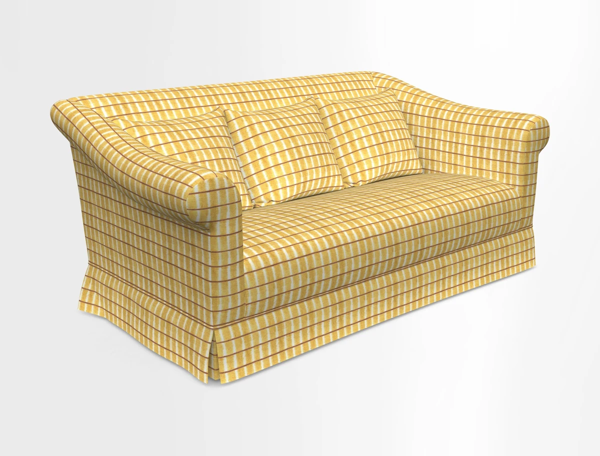 Turnberry 3 seater sofa in Contour Lines Berry with scatters in Frond Stripe Small Berry