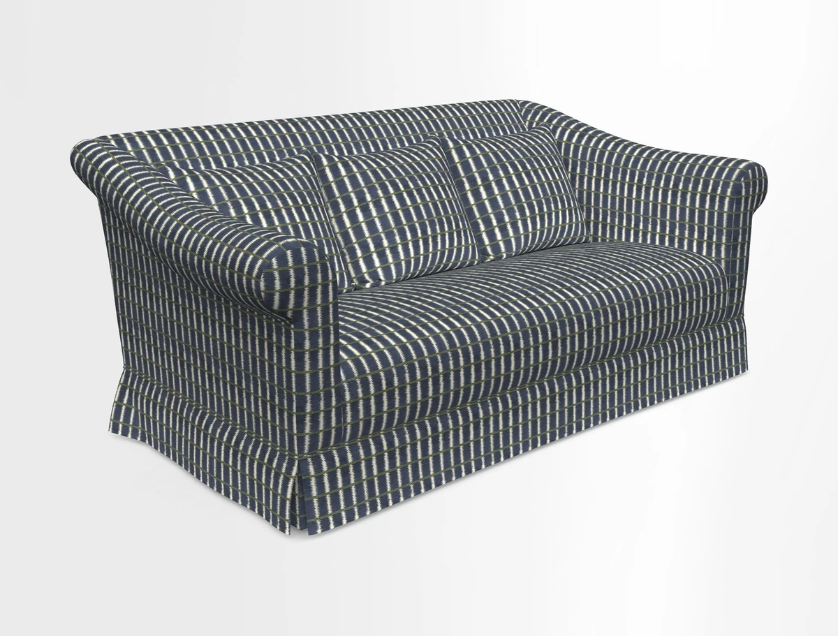 Turnberry 3 seater sofa in Contour Lines Berry with scatters in Frond Stripe Small Berry